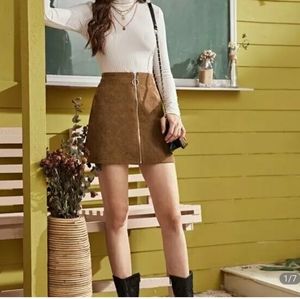 Corduroy High Waisted Sexy Women's Mini Skirt
